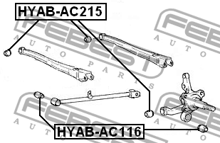Hyundai Accent 96-99 саилентблок заднего поперечного рычага HYAB-AC215 FEBEST