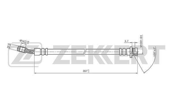 Hyundai ElantraHD06-11/Ceed06-11/i30 06-11 Шланг тормозной задний правый BS-9414 ZEKKERT