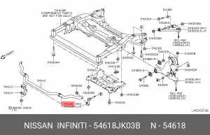 Infiniti G35,37,25 стойка стабилизатора передняя правая 54618-JK03B NISSAN INFINITI
