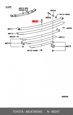 Toyota болт рессорный центральный 48247-0K540 TOYOTA