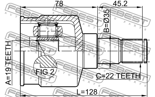 Daewoo Matiz МКПП шрус внутренний 1111-SPA FEBEST