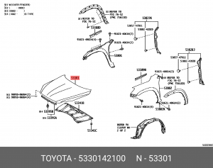 Toyota RAV 4 капот 53301-42100 TOYOTA