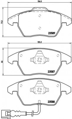 Колодки тормозные (Колодки тормозные, комплект передний) P85075 BREMBO