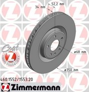 Porsche Macan диск тормозной передний правый 460155320 ZIMMERMANN