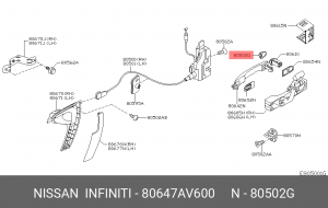 Nissan Primera P12 Накладка ручки двери 80647-AV600 NISSAN INFINITI