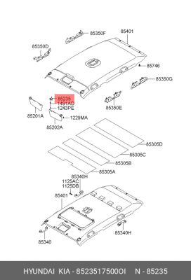 Hyundai Matrix Фиксатор солнцезащитного козырка 8523517500OI HYUNDAI KIA