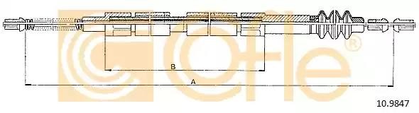 Трос, стояночная тормозная система 10.9847 COFLE
