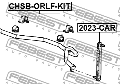 Chevrolet Orlando Втулка стабилизатора перед (комплект 2шт) CHSB-ORLF-KIT FEBEST