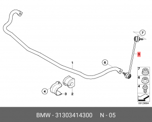 BMW X3 Стойка стабилизатора передняя правая 31 30 3 414 300 BMW