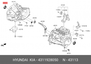 Hyundai Accent, Elantra, Getz, Matrix сальник привода КПП правый 4311928050 HYUNDAI KIA