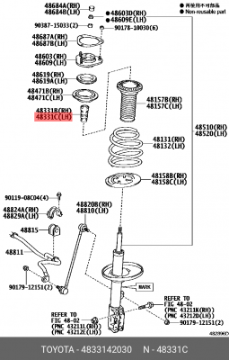 Toyota RAV 4 05- отбойник переднего аммортизатора 48331-42030 TOYOTA