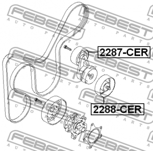 Hyundai Elantra 06-/Ceed/Solaris/Rio 12/Cerato паразитный ролик ремня генератора 2288-CER FEBEST