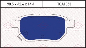 Toyota Auris, Corolla 06-13, Yaris Япония с 06- колодки задние дисковые TCA1053 TATSUMI