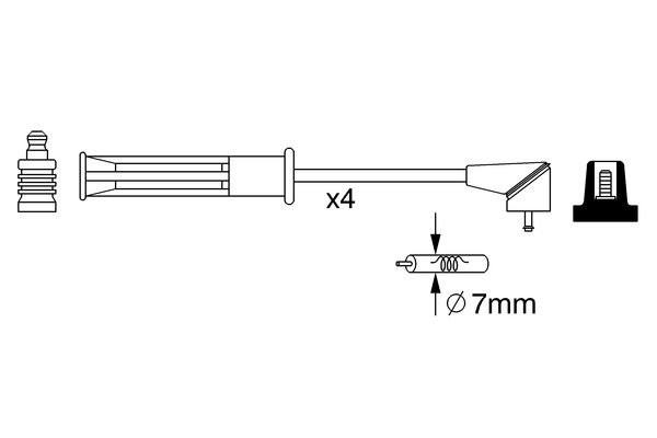 Провода высоковольт. ком/кт. 0 986 357 256 BOSCH