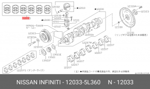 Nissan RB20DE кольца поршневые стд. 120335L360 NISSAN INFINITI