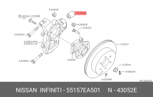 Nissan Pathfinder R51 сайлентблок задней цапфы 55157-EA501 NISSAN INFINITI