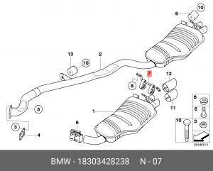 BMW X3 кронштейн глушителя 18 30 3 428 238 BMW