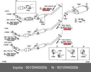 Toyota Yaris болт крепления глушителя 90109-W0006 TOYOTA