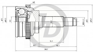 Шрус внешний ABS MA014A44 (JD) JCT0015A JUST DRIVE