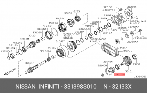 Nissan Navara подшипник раздатки на передний кардан 331398S010 NISSAN INFINITI