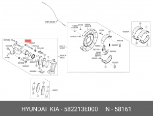 Kia Sorento 02- Палец заднего суппорта верхний 582213E000 HYUNDAI KIA