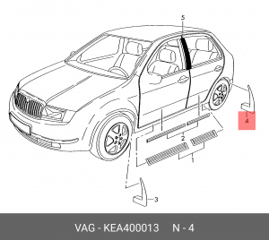 VAG Fabia брызговики задние оригинал  комплект 2шт для хэетчбека KEA 400 013 SKODA