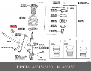 toyota estima 2011- втулка переднего стабилизатора левая 48815-28180 TOYOTA
