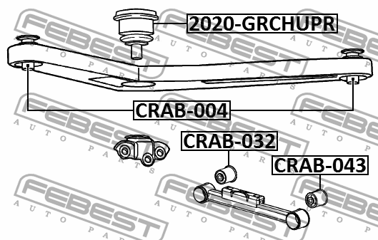 JEEP сайлентблок задней тяги CRAB-043 FEBEST