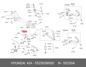 Hyundai Sonata Тагаз РЫЧАГ ПОДВЕСКИ ЗАДН ПОПЕРЕЧНЫЙ НИЖН развальный 5525038000 HYUNDAI KIA