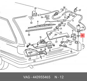 Уплотнение насоса стеклоомывателя 443 955 465 VAG