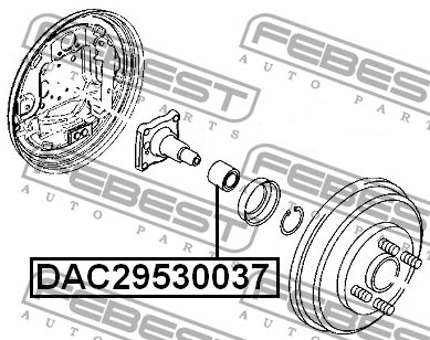 FORD Focus/Fusion/Fiesta 98-> [без ABS] Подшипник зад.ступицы ком/кт DAC29530037 FEBEST