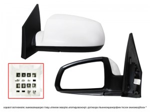 Kia Rio 2009-2011 зеркало заднего вида боковое лев. электрич. (5 контакт.) STKA469402 SAT