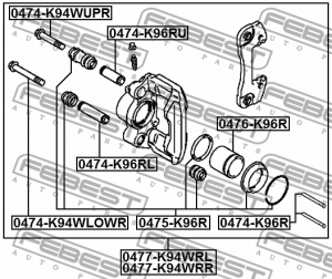 Mitsubishi Pajero ремкомплект заднего суппорта 0475-K96R FEBEST