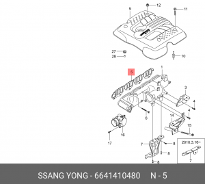 Прокладка коллектора Actyon (06-),Kyron (05-),Acty 6641410480 SSANG YONG
