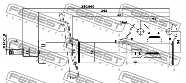 Opel MOKKA (13-) FL аммортизатор передний левый 18110-001FL FEBEST