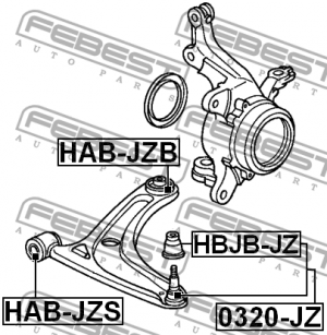HONDA JAZZ FIT GD 2002-2008 сайлентблок переднего рычага передний малый HAB-JZS FEBEST