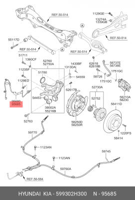 HYUNDAI ElantraHD датчик АБС зад прав 59930-2H300 HYUNDAI KIA