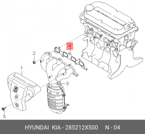 Kia Spectra/Sephia-II/Shuma/Rio 00-05 Прокладка выпускного коллектора 285212X500 HYUNDAI KIA