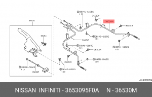 Nissan Almera Classic трос ручника правый 36530-95F0A NISSAN INFINITI