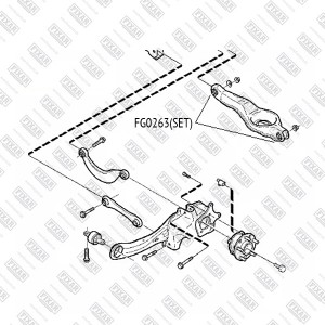 Ford Focus 2, 3, Mazda 3 -09 сайлентблок нижнего заднего подпружинного рычага (к FG0263 FIXAR