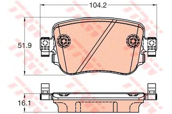 Skoda Octavia колодки задние дисковые TRW GDB2042 TRW