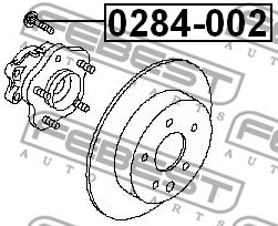 Nissan шпилька колесная Tiida, Qashqai, Almera Classic, JUKE  ЗАДНЯЯ М12х1.25 0284-002 FEBEST