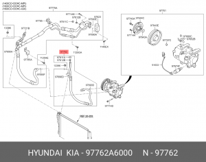 KIA CEED 12-15 трубка кондиционера (короткая) от компрессора к радиатору 97762A6000 HYUNDAI KIA