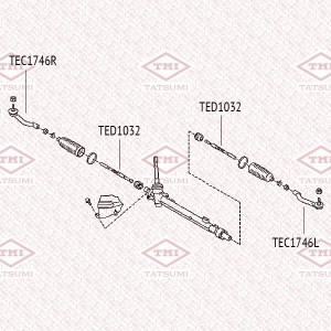 Nissan X-Trail T31, Qashqai, Koleos наконечник рулевой левый TEC1746L TATSUMI