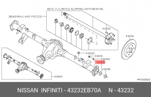 Nissan Navarra сальник ступицы заднего моста внутренний 43232-EB70A NISSAN INFINITI