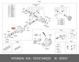 Hyundai Porter Подшипник хвоставика наружный 5333144020 HYUNDAI KIA