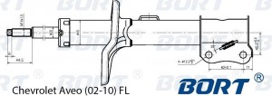 Chevrolet Aveo04-11 Амортизатор передн лев G22045132L BORT