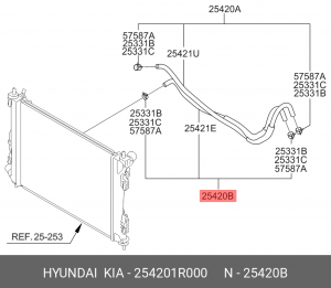 Kia Rio 15- Шланг АКПП верх 254201R000 HYUNDAI KIA