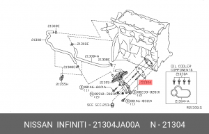 Nissan 2.5 прокладка теплообменника 21304-JA00A NISSAN INFINITI