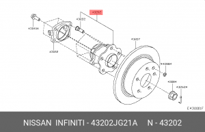 Nissan X-Trail 31 ступица задняя 43202-JG21A NISSAN INFINITI